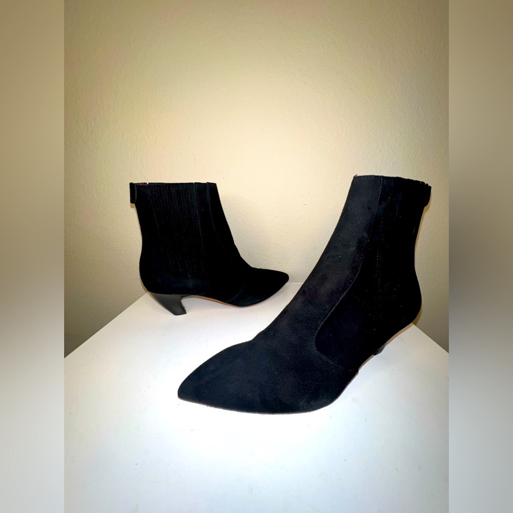 550$ Women’s  Labucq Kati Black Ankle Suede Leather Boots Sz 36 Made In Italy